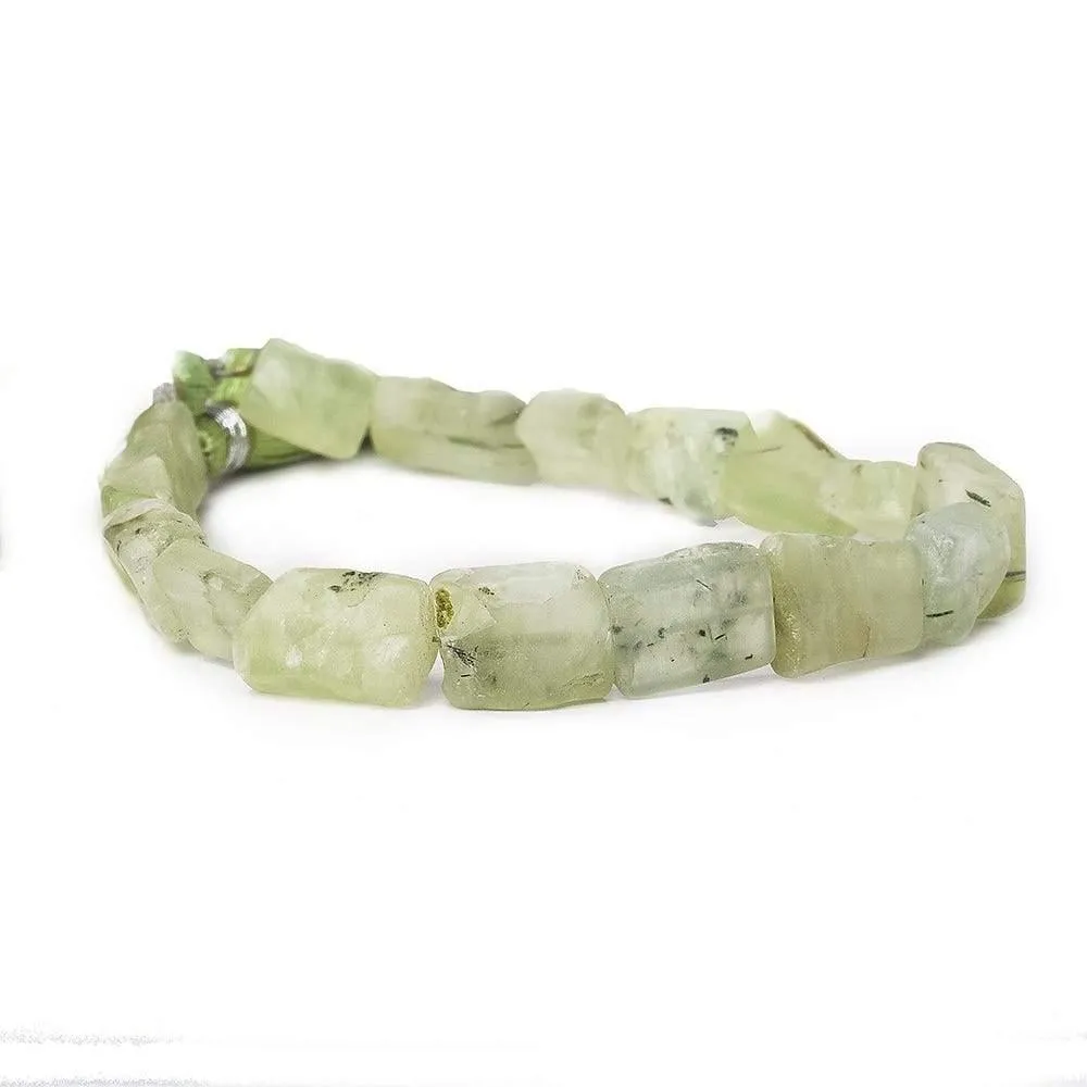 10x8-17x10mm Prehnite Hammer Faceted Rectangle Beads 8 in 16 pcs