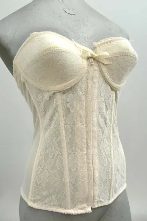 1960s Vintage Blush Shell Pink Corselette Bustier • 32" • Front fastening