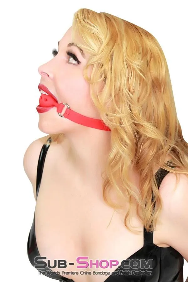3746RS      Small Red Silicone Locking Breather Ball Gag
