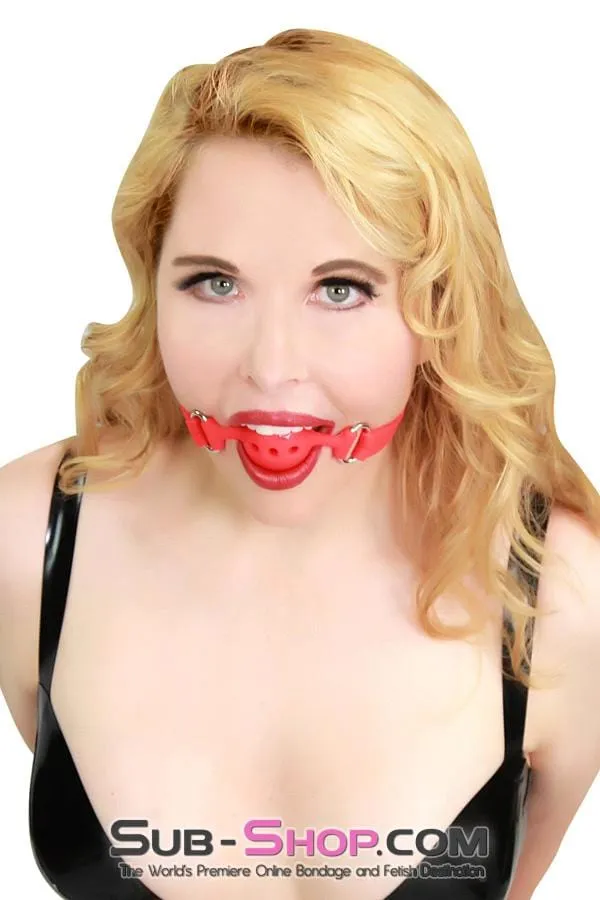 3746RS      Small Red Silicone Locking Breather Ball Gag