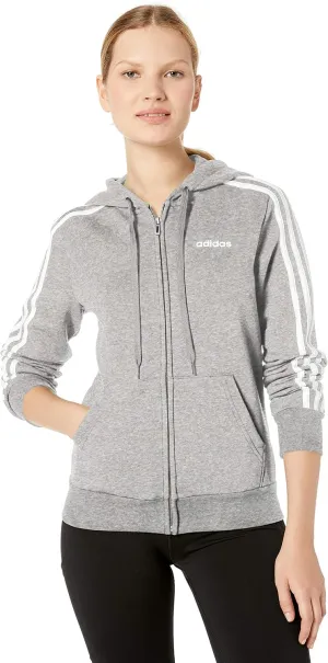 adidas Women's Essentials 3-stripes Fleece Full-zip Hoodie Sweatshirt