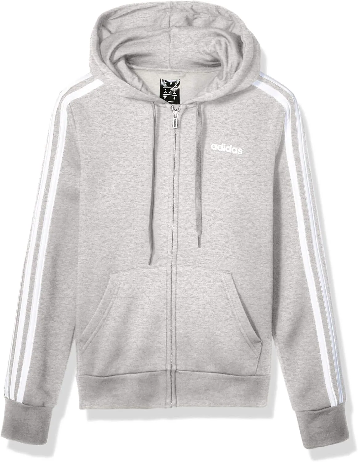 adidas Women's Essentials 3-stripes Fleece Full-zip Hoodie Sweatshirt