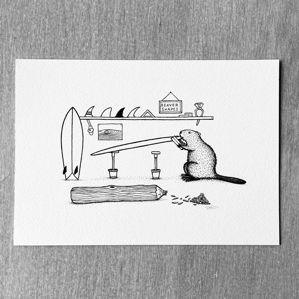 Beaver Shaping Bay. Original illustration - SOLD OUT