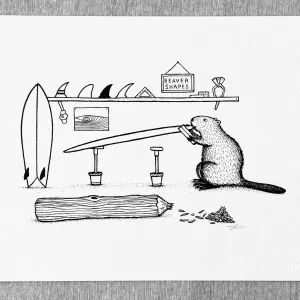 Beaver Shaping Bay. Original illustration - SOLD OUT