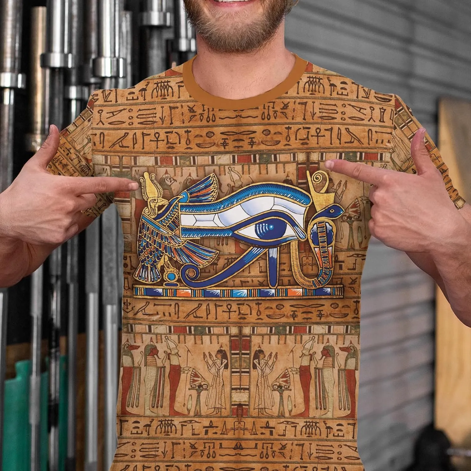 BJU Ancient Egypt Graphic T-Shirt Crewneck Tee 3D Printed Short Sleeve Loose Casual Top Unisex
