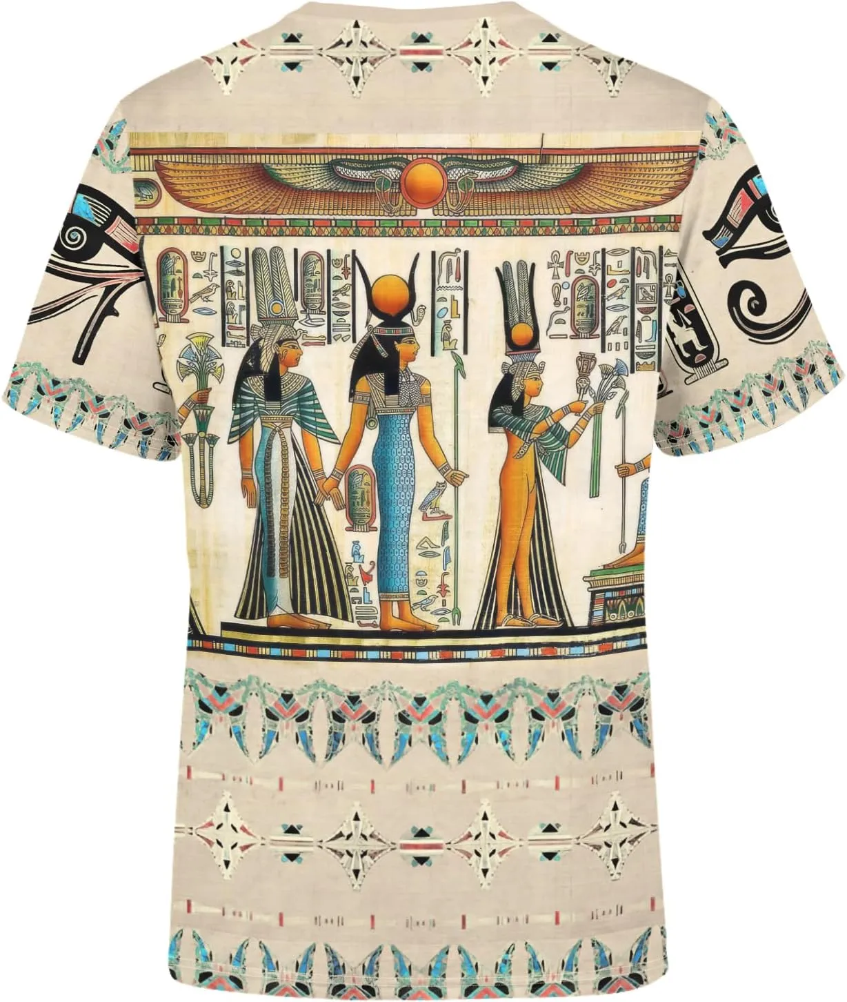 BJU Ancient Egypt Graphic T-Shirt Crewneck Tee 3D Printed Short Sleeve Loose Casual Top Unisex
