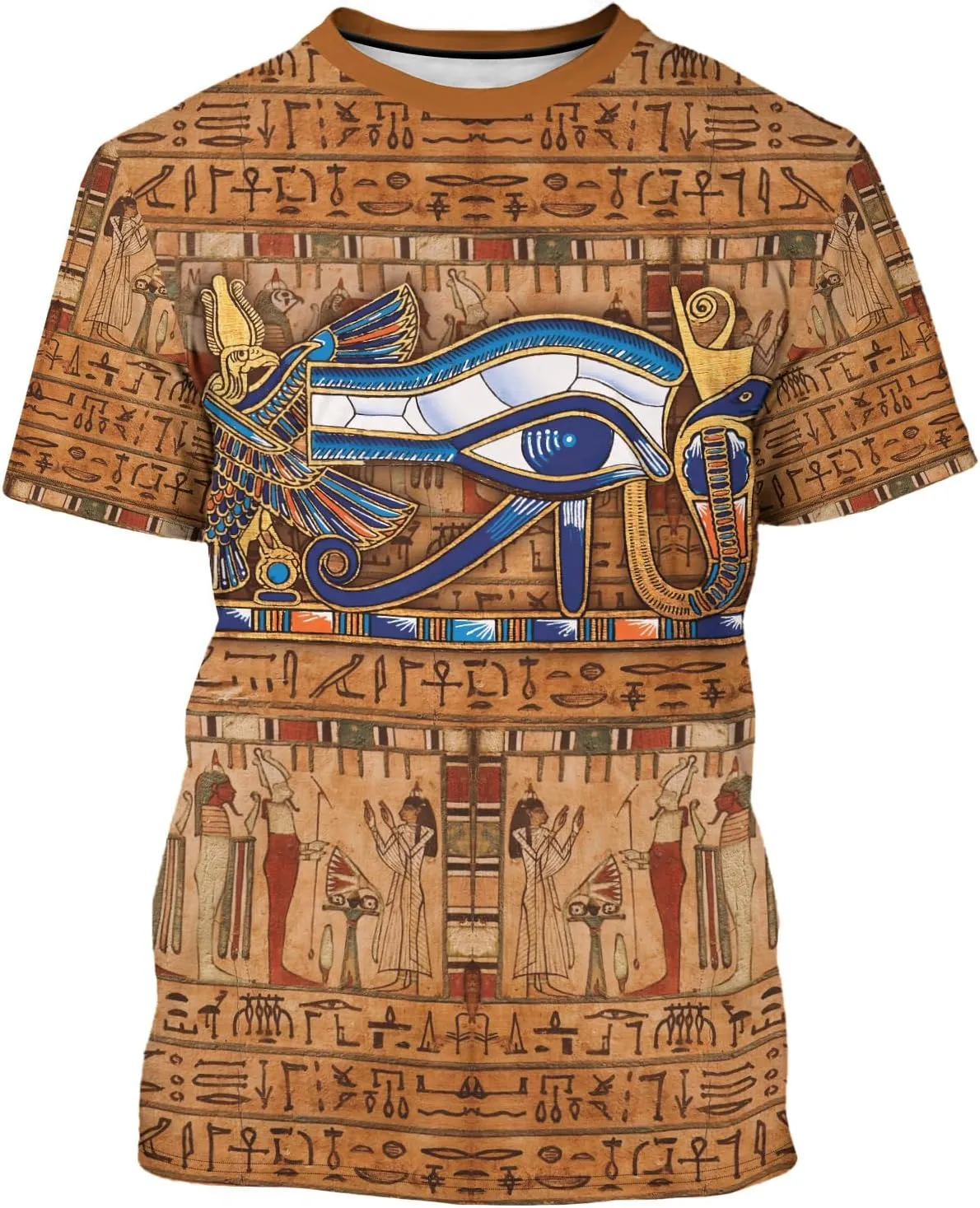 BJU Ancient Egypt Graphic T-Shirt Crewneck Tee 3D Printed Short Sleeve Loose Casual Top Unisex