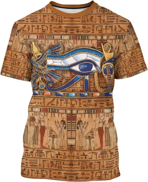 BJU Ancient Egypt Graphic T-Shirt Crewneck Tee 3D Printed Short Sleeve Loose Casual Top Unisex