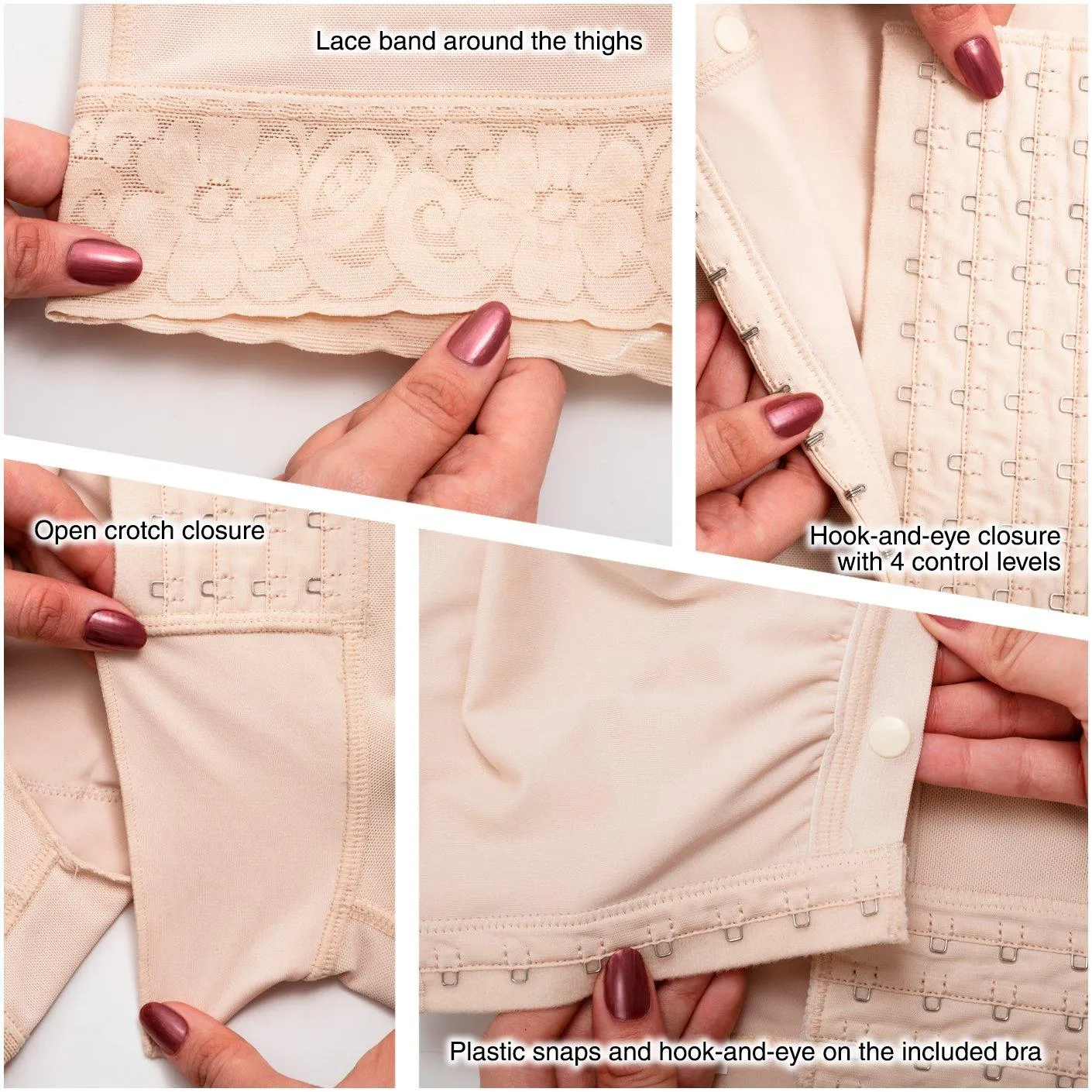 Built-in Bra Colombian Tummy Control Shaper Bodysuit Sonryse 086BF