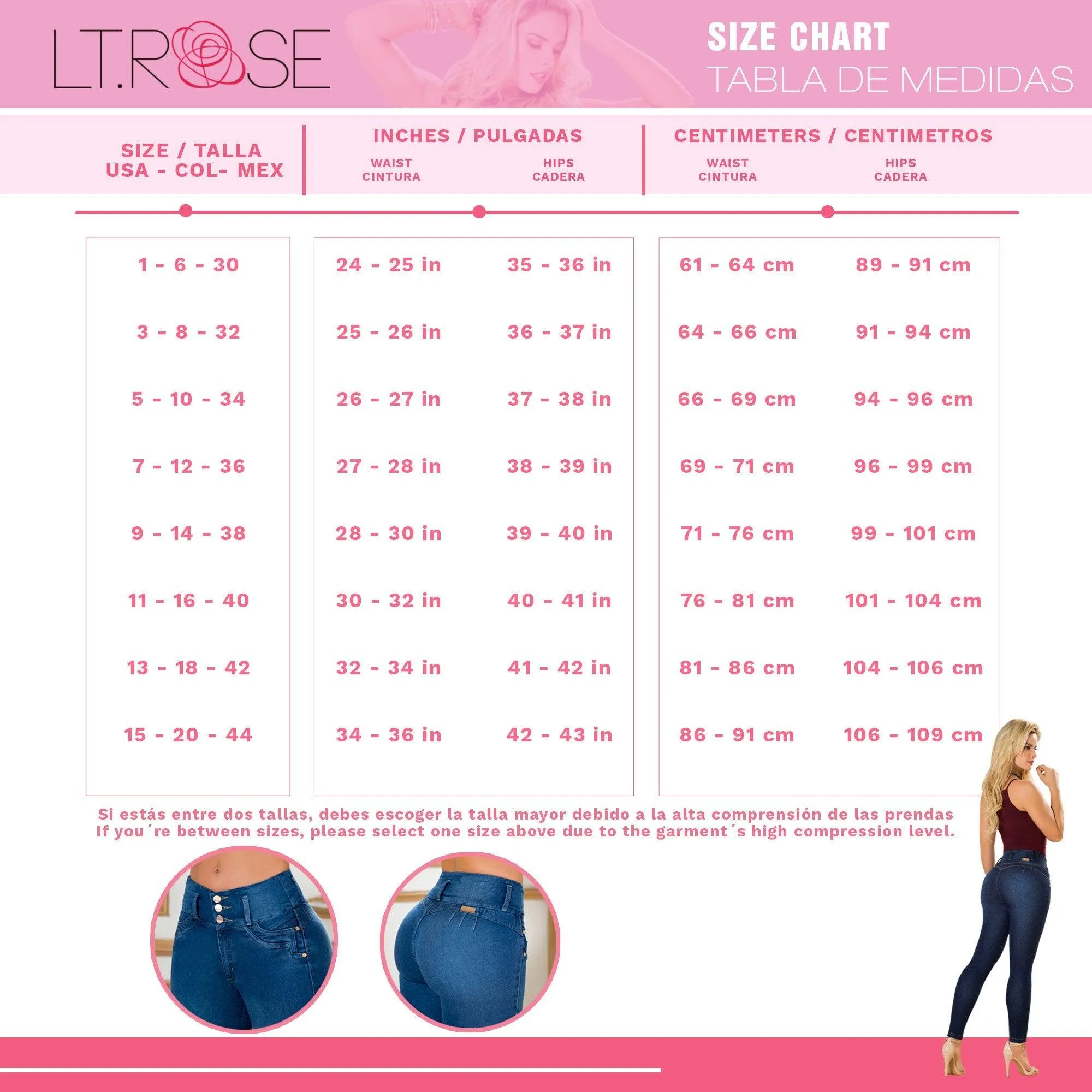 Butt Lifter Colombian Skinny Jeans for Women Laty Rose ASE3002