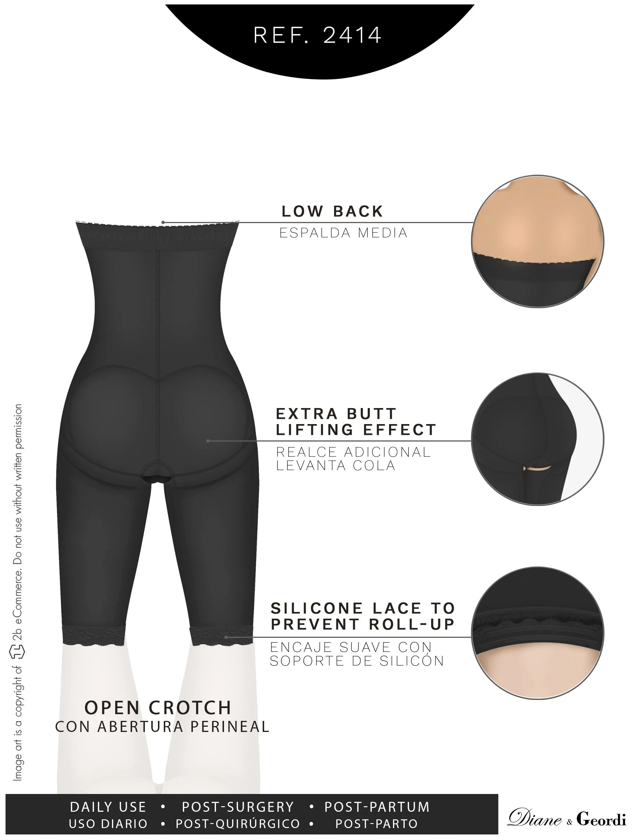 Colombian Postpartum Shapewear Butt Lift Capri Diane & Geordi 2414