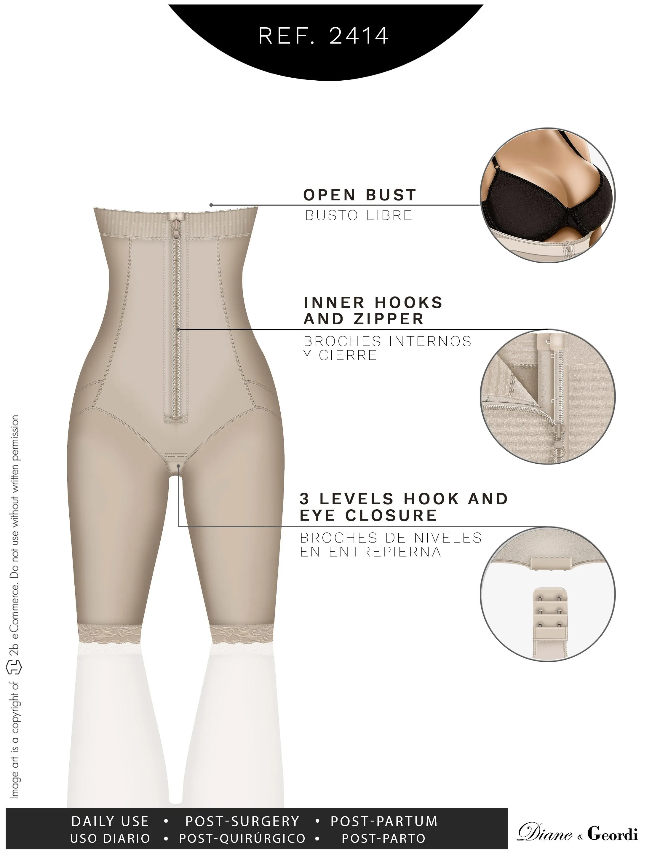 Colombian Postpartum Shapewear Butt Lift Capri Diane & Geordi 2414