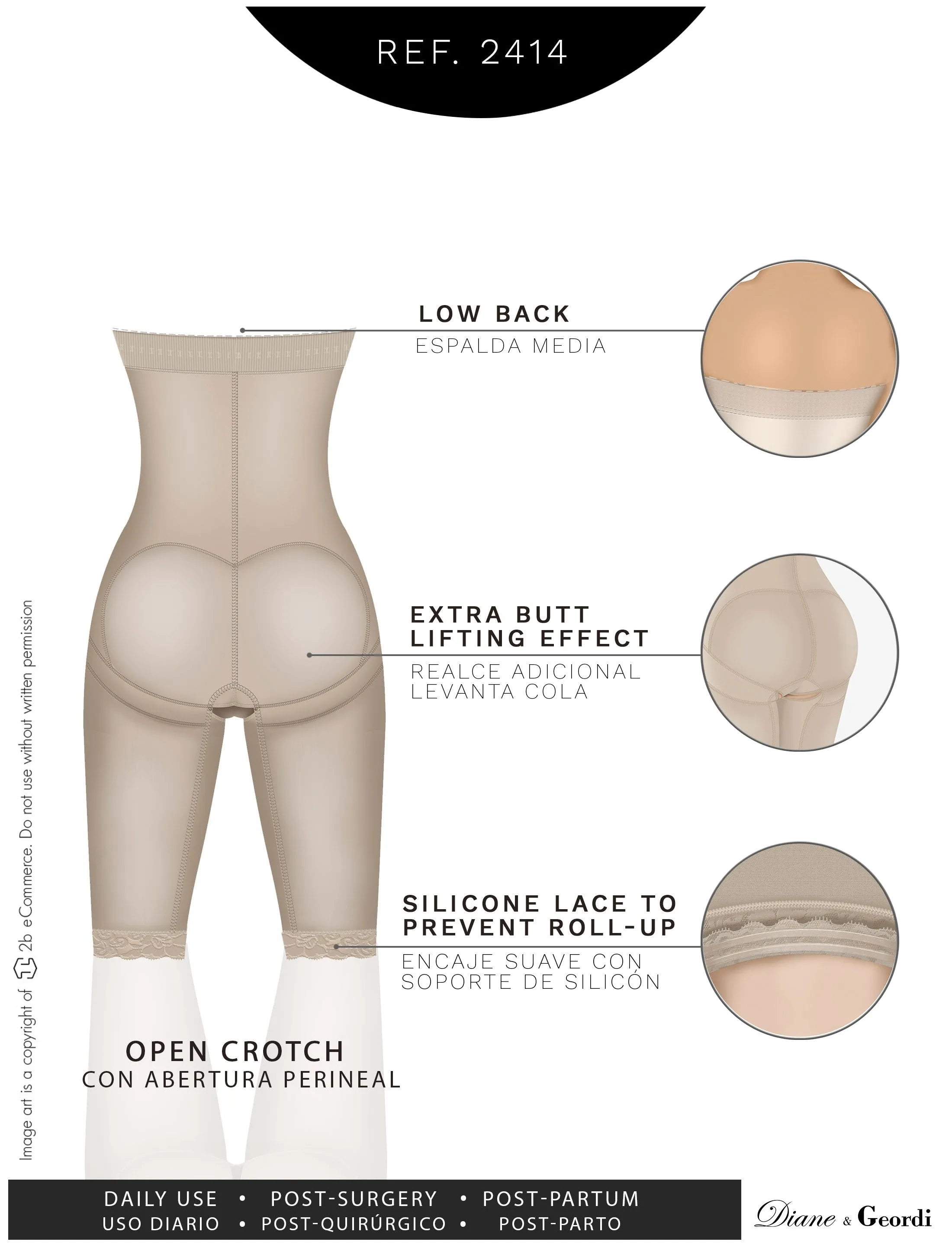 Colombian Postpartum Shapewear Butt Lift Capri Diane & Geordi 2414
