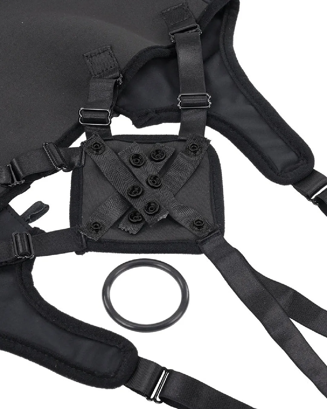 Corset High Waisted Adjustable Black Strap On Harness