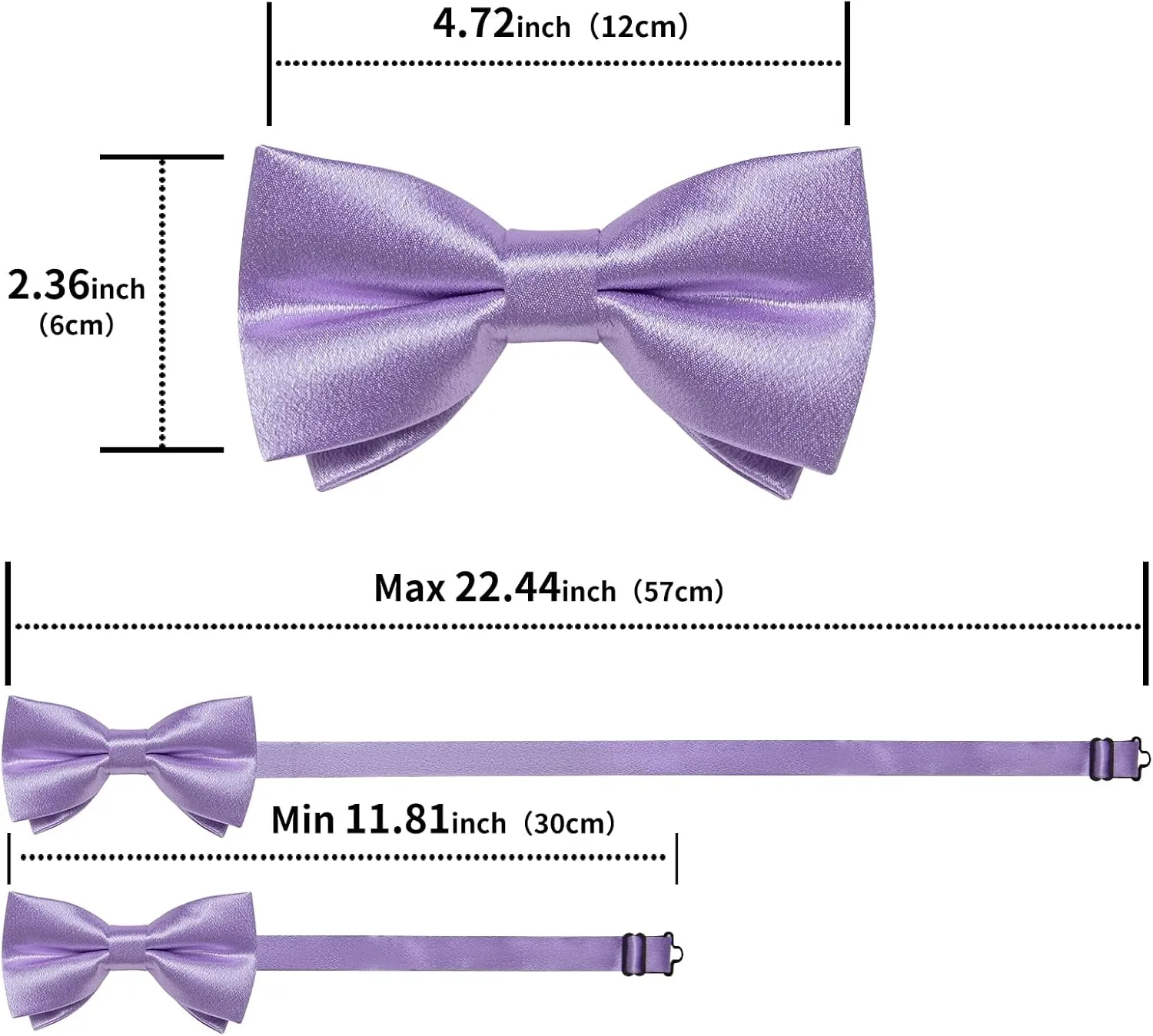 DiBanGu Bow Ties for Men Solid Color Pre-Tied Bow Tie and Pocket Square Cufflinks Formal Tuxedo Bowtie for Wedding Party