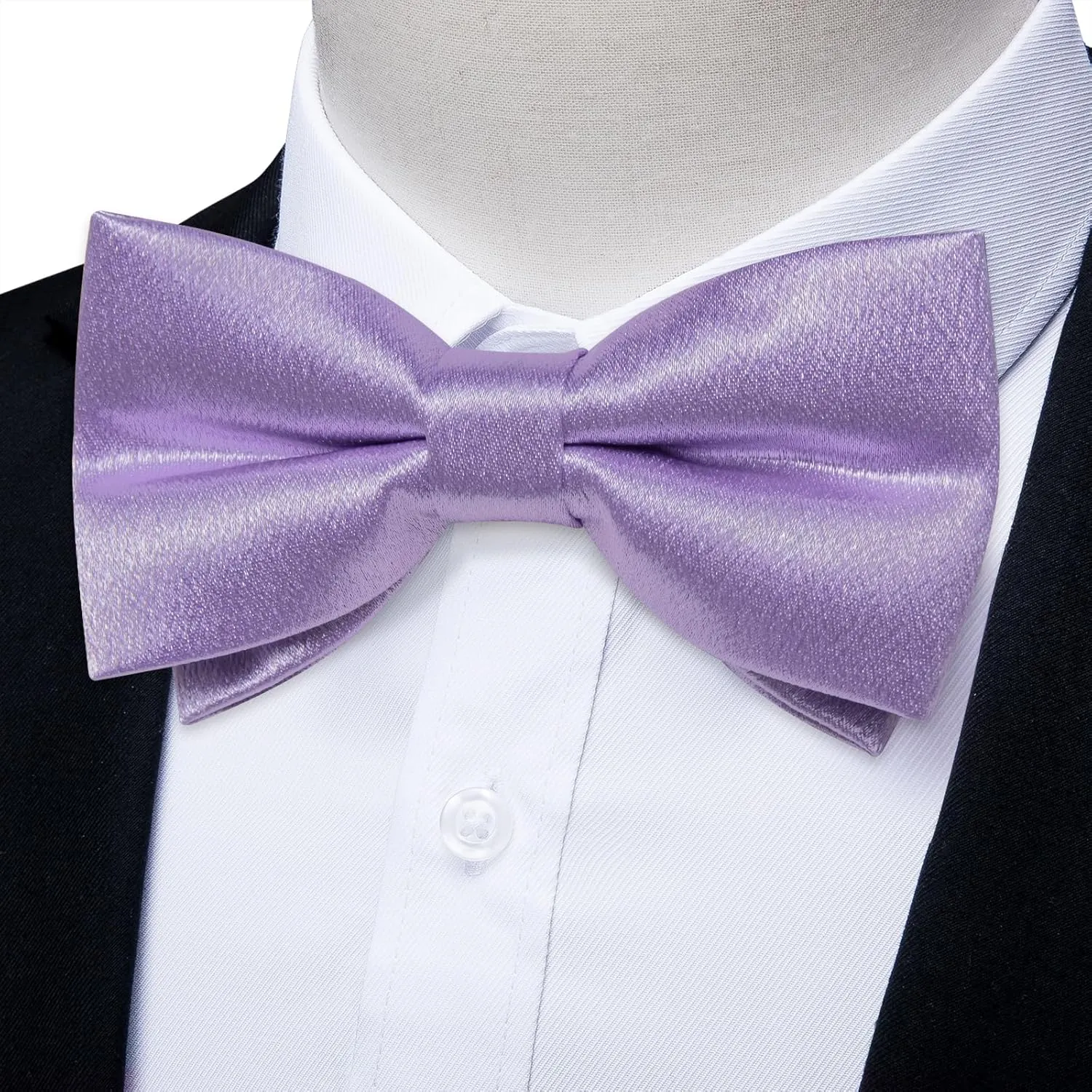 DiBanGu Bow Ties for Men Solid Color Pre-Tied Bow Tie and Pocket Square Cufflinks Formal Tuxedo Bowtie for Wedding Party