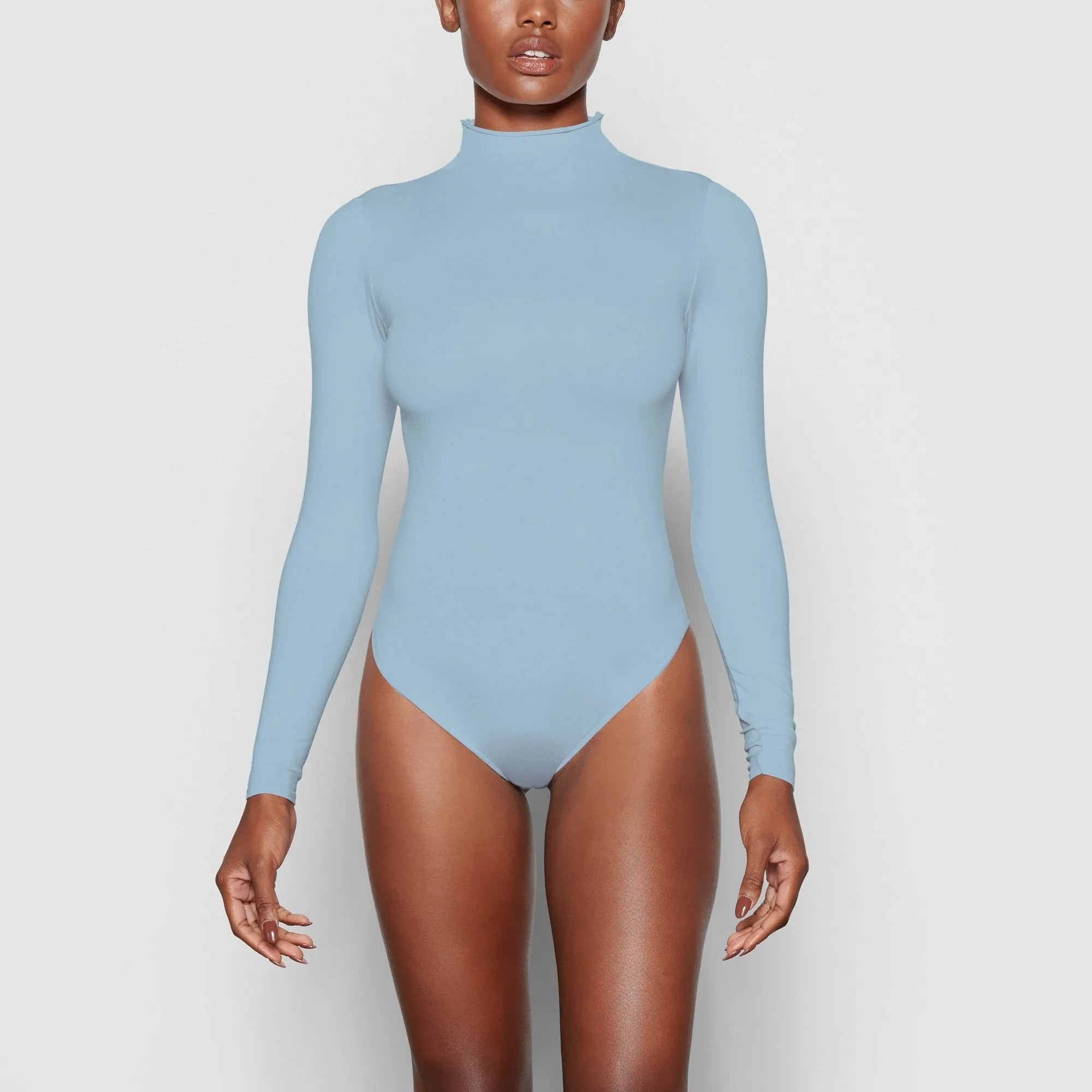 ESSENTIAL MOCK NECK LONG SLEEVE BODYSUIT | ARCTIC