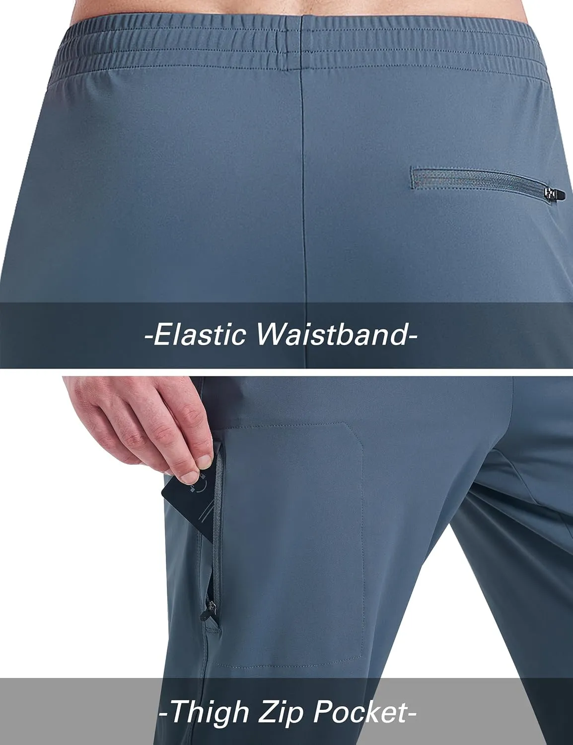 EZRUN Men's Joggers Stretch Athletic Workout Golf Pants Quick Dry Work Sweatpants Running Gym Hiking Track Pants