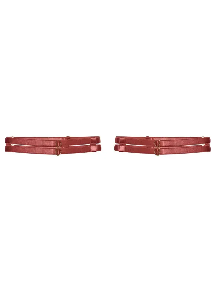 Hearts of Venus Strappy Leg Garters in Copper Rose
