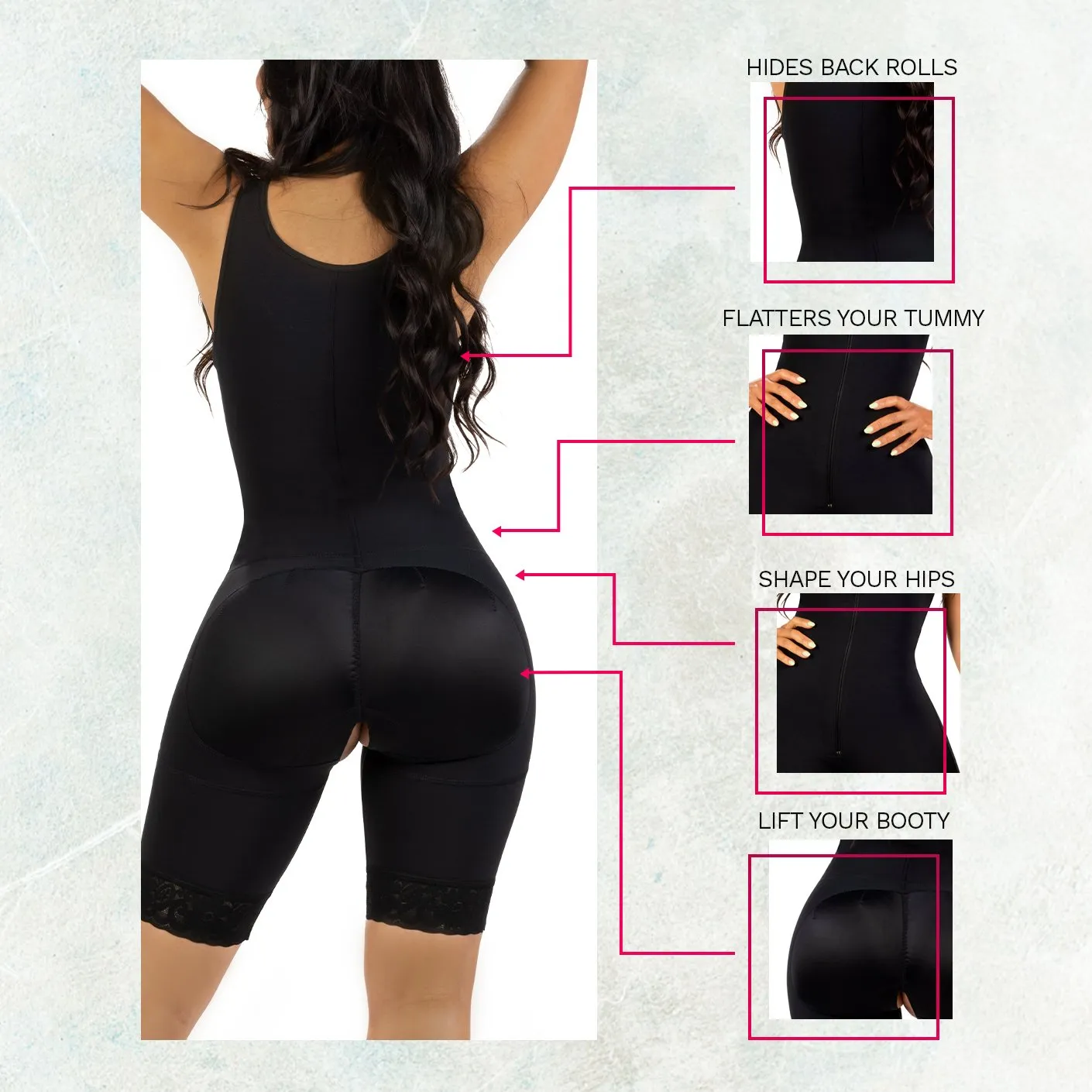 Hourglass Tummy Control Shapewear Fajas Colombianas Bling Shapers 099ZF