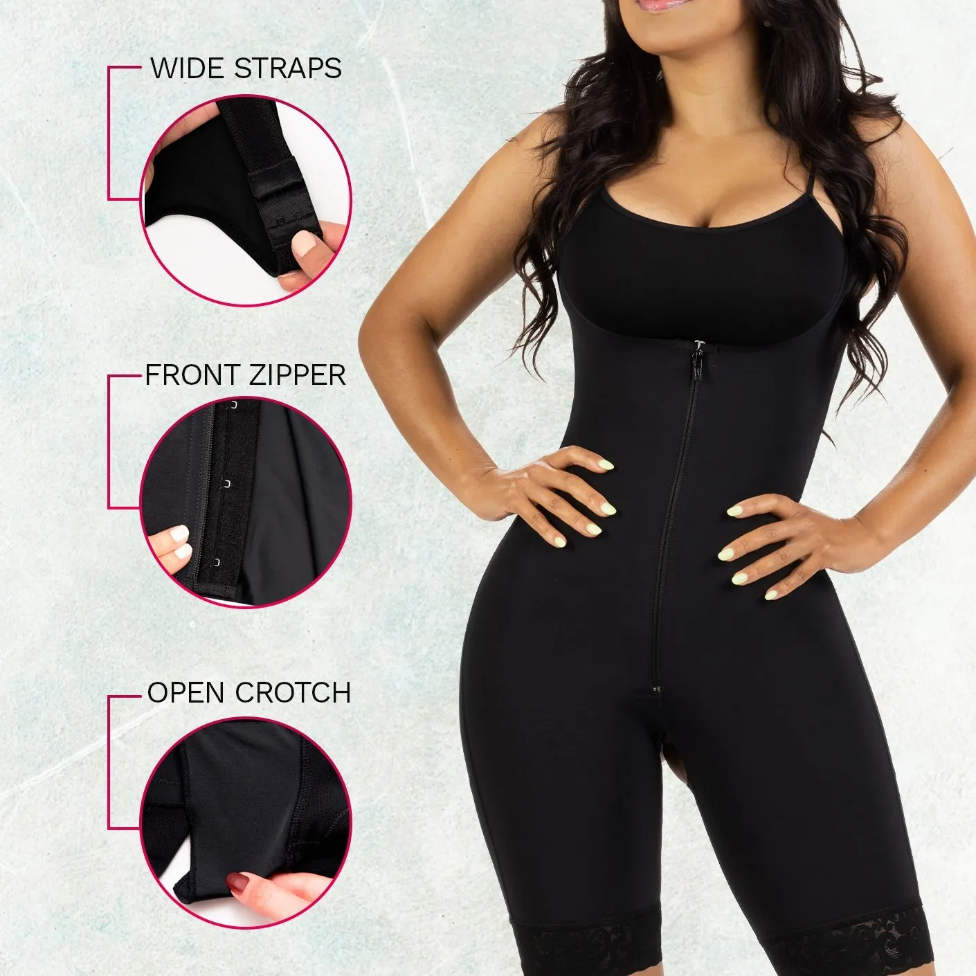 Hourglass Tummy Control Shapewear Fajas Colombianas Bling Shapers 099ZF