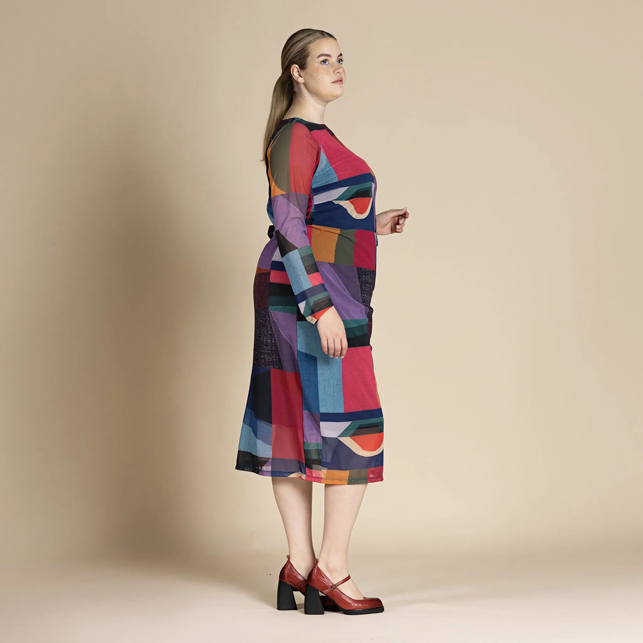 kaleidoscope ruched dress