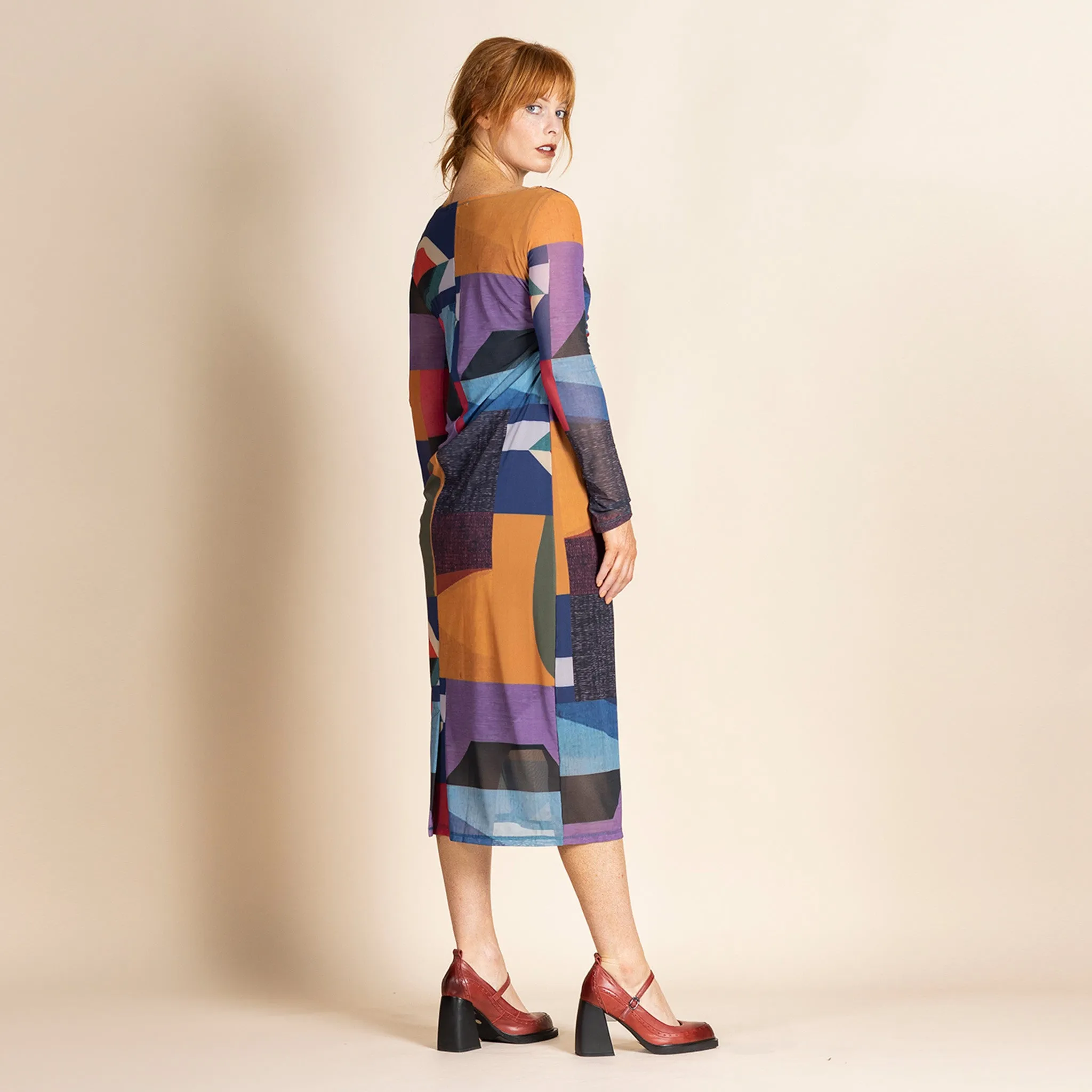 kaleidoscope ruched dress
