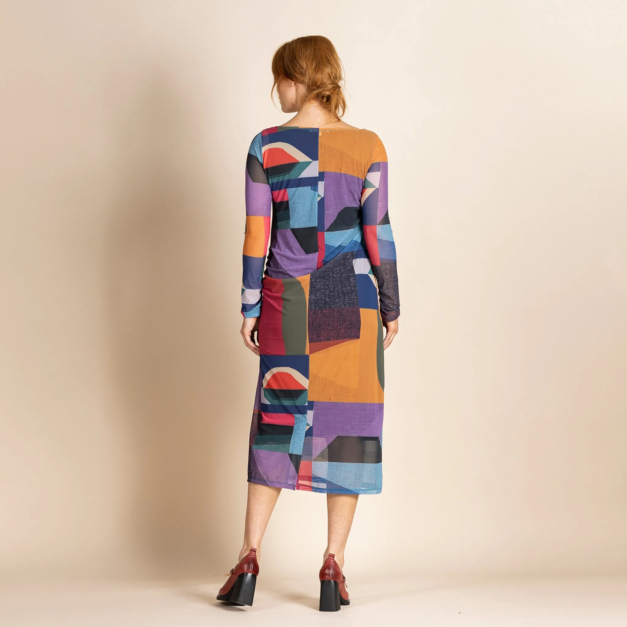 kaleidoscope ruched dress