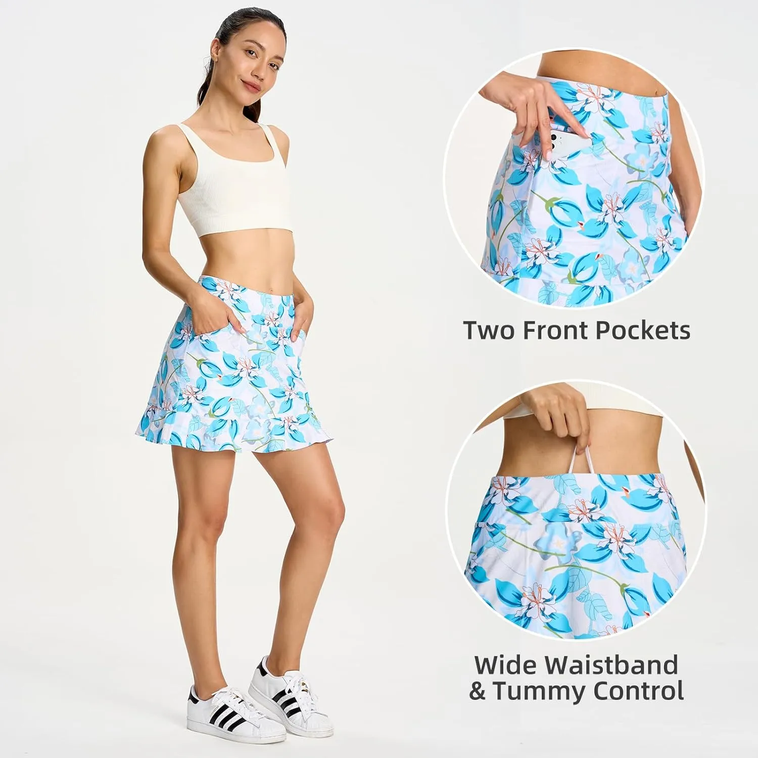 M MOTEEPI Tennis Skirt with Shorts Golf Skorts for Women Dressy Pickleball Skort Golf Outfits Clothes Athletic Skirts