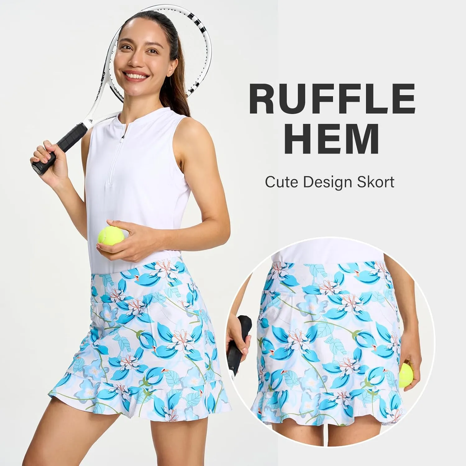 M MOTEEPI Tennis Skirt with Shorts Golf Skorts for Women Dressy Pickleball Skort Golf Outfits Clothes Athletic Skirts