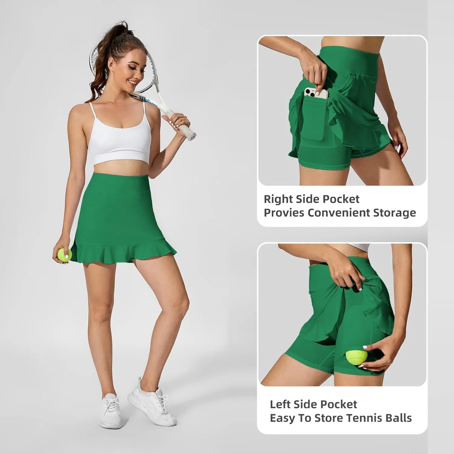 M MOTEEPI Tennis Skirt with Shorts Golf Skorts for Women Dressy Pickleball Skort Golf Outfits Clothes Athletic Skirts