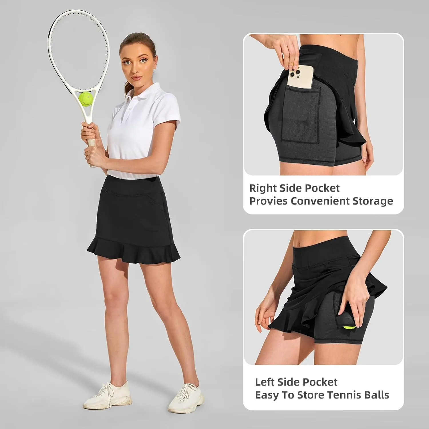M MOTEEPI Tennis Skirt with Shorts Golf Skorts for Women Dressy Pickleball Skort Golf Outfits Clothes Athletic Skirts