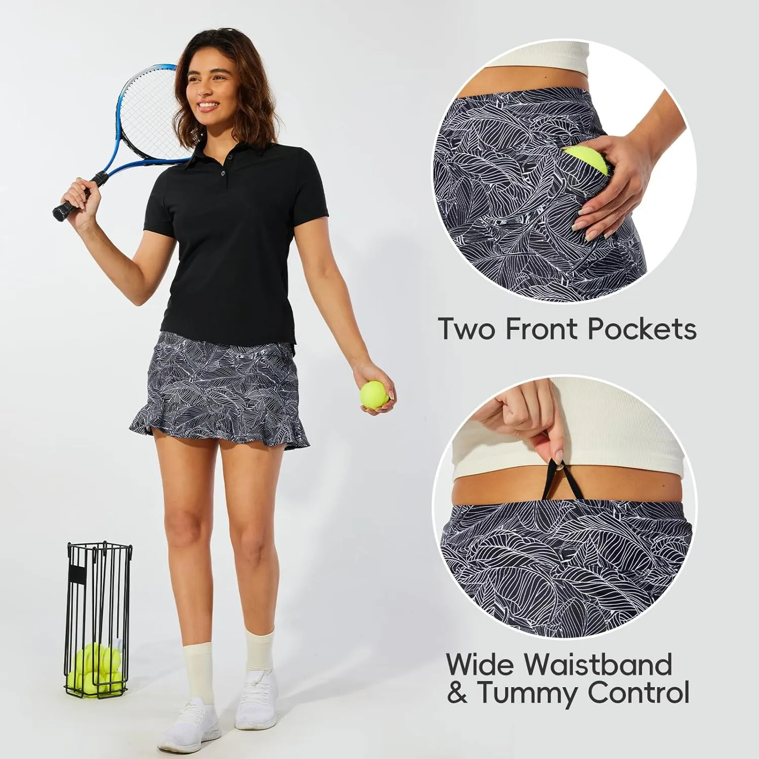 M MOTEEPI Tennis Skirt with Shorts Golf Skorts for Women Dressy Pickleball Skort Golf Outfits Clothes Athletic Skirts