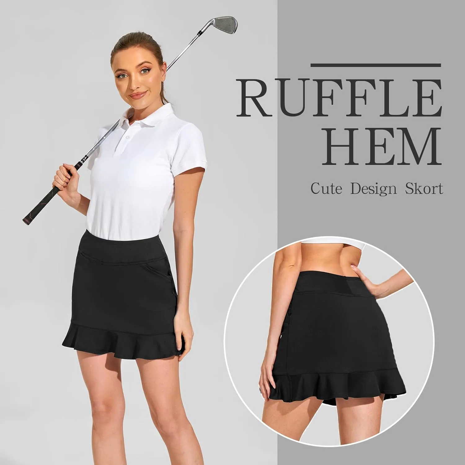 M MOTEEPI Tennis Skirt with Shorts Golf Skorts for Women Dressy Pickleball Skort Golf Outfits Clothes Athletic Skirts