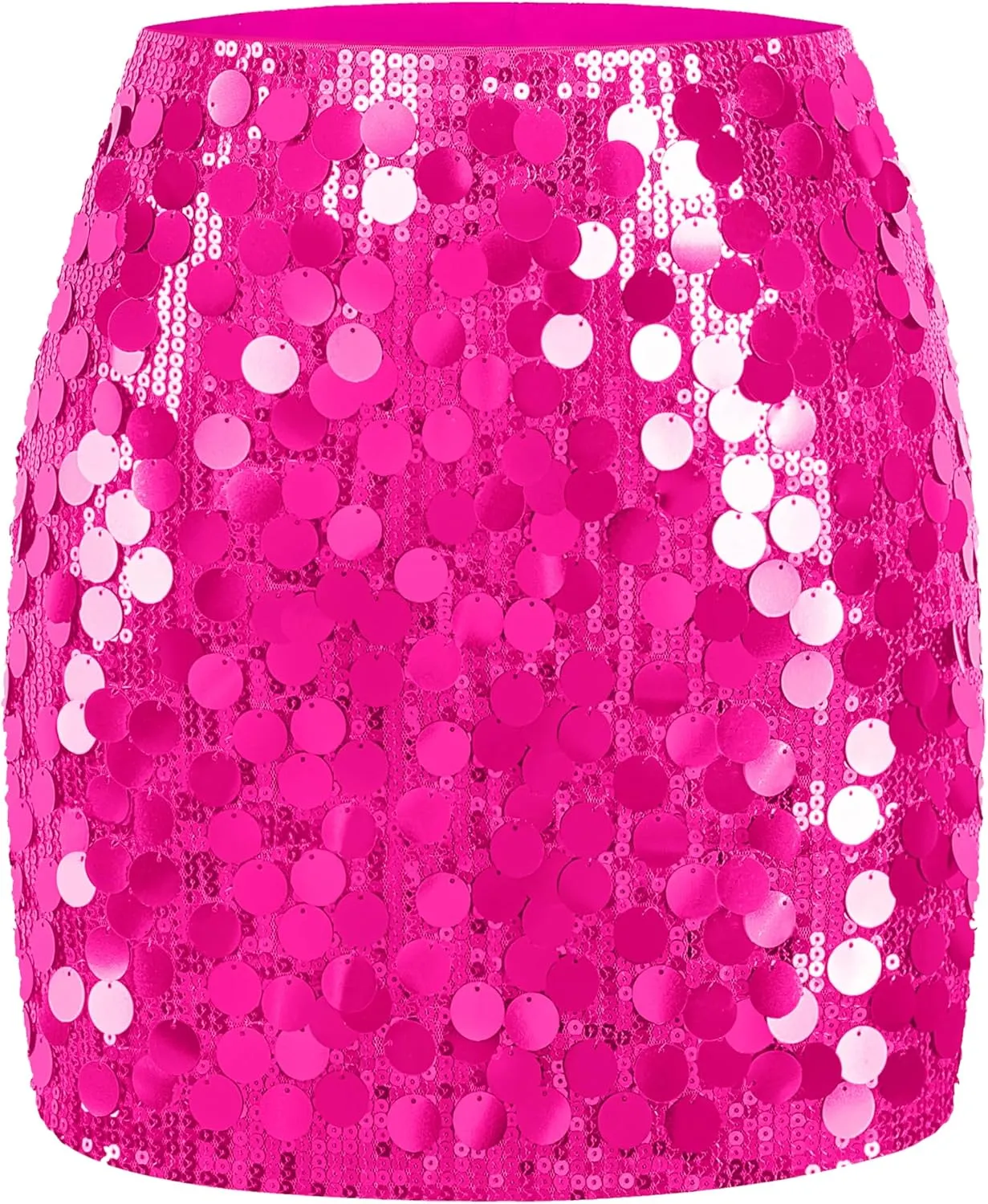 MANER Women's Sequin Skirt Sparkle Stretchy Bodycon Mini Skirts Night Out Party