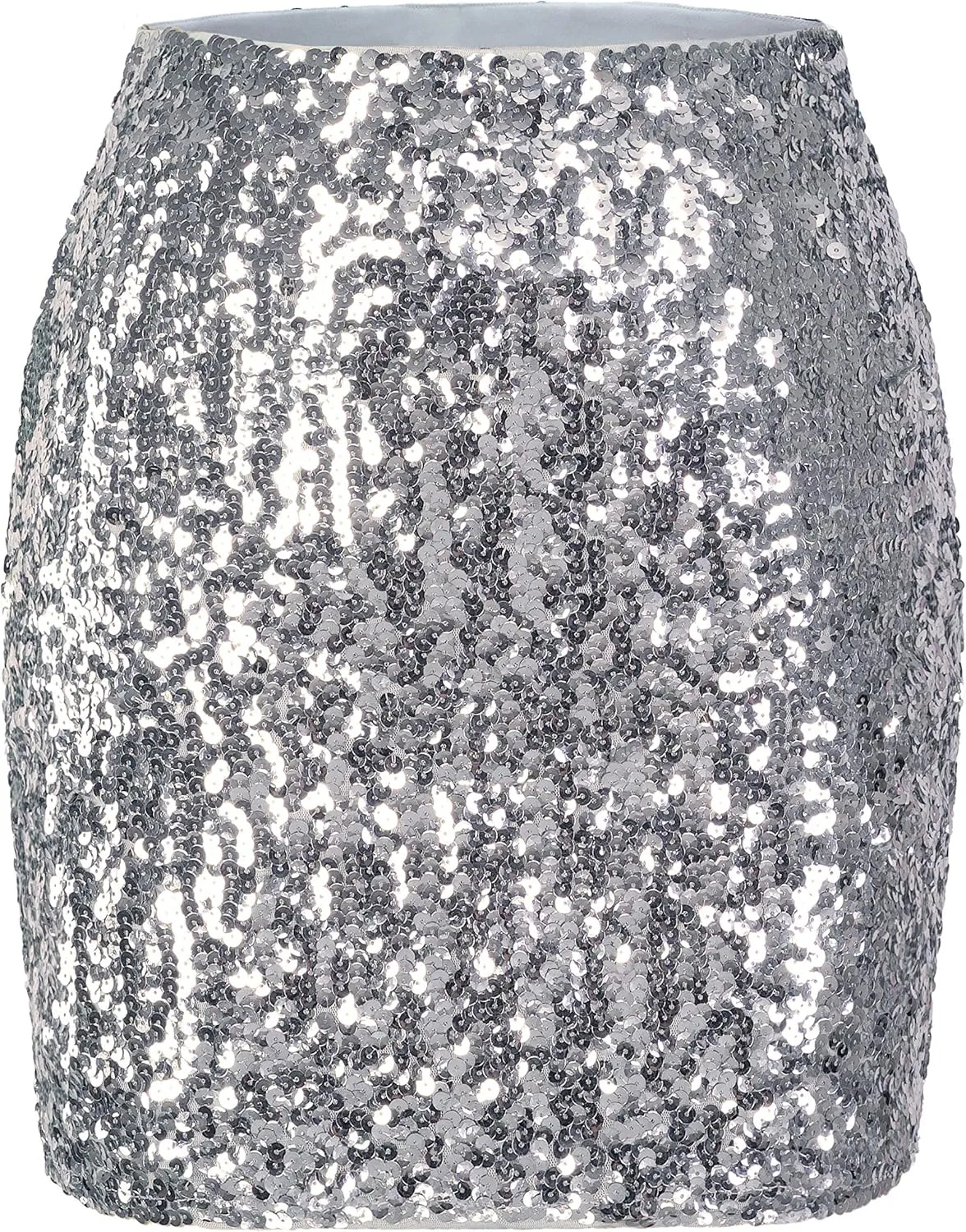 MANER Women's Sequin Skirt Sparkle Stretchy Bodycon Mini Skirts Night Out Party