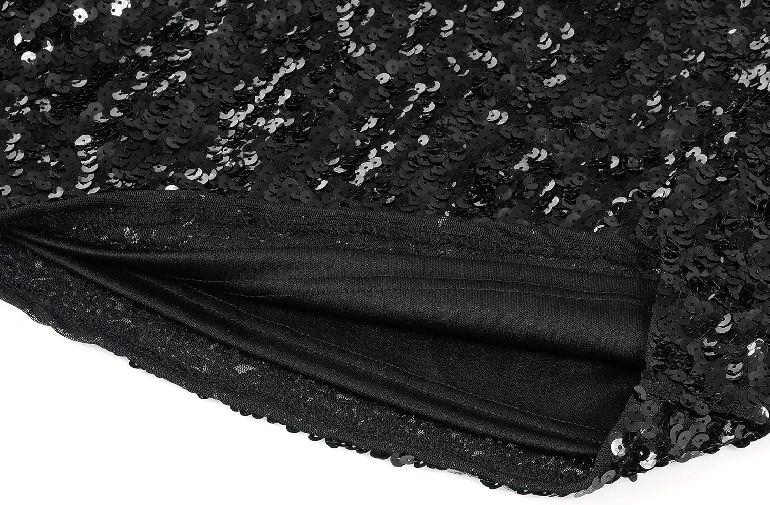 MANER Women's Sequin Skirt Sparkle Stretchy Bodycon Mini Skirts Night Out Party