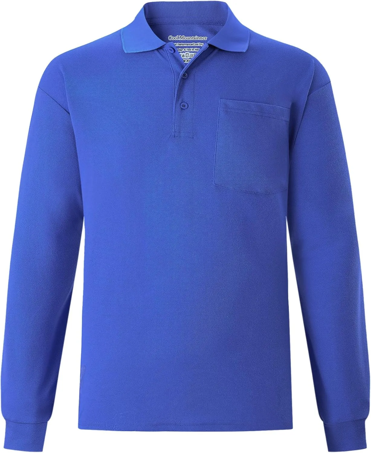Men's Polo Shirts Long Sleeve Classic Quick Dry Moisture Wicking Tactical Golf Shirts for Men with Pocket Causal Athletic
