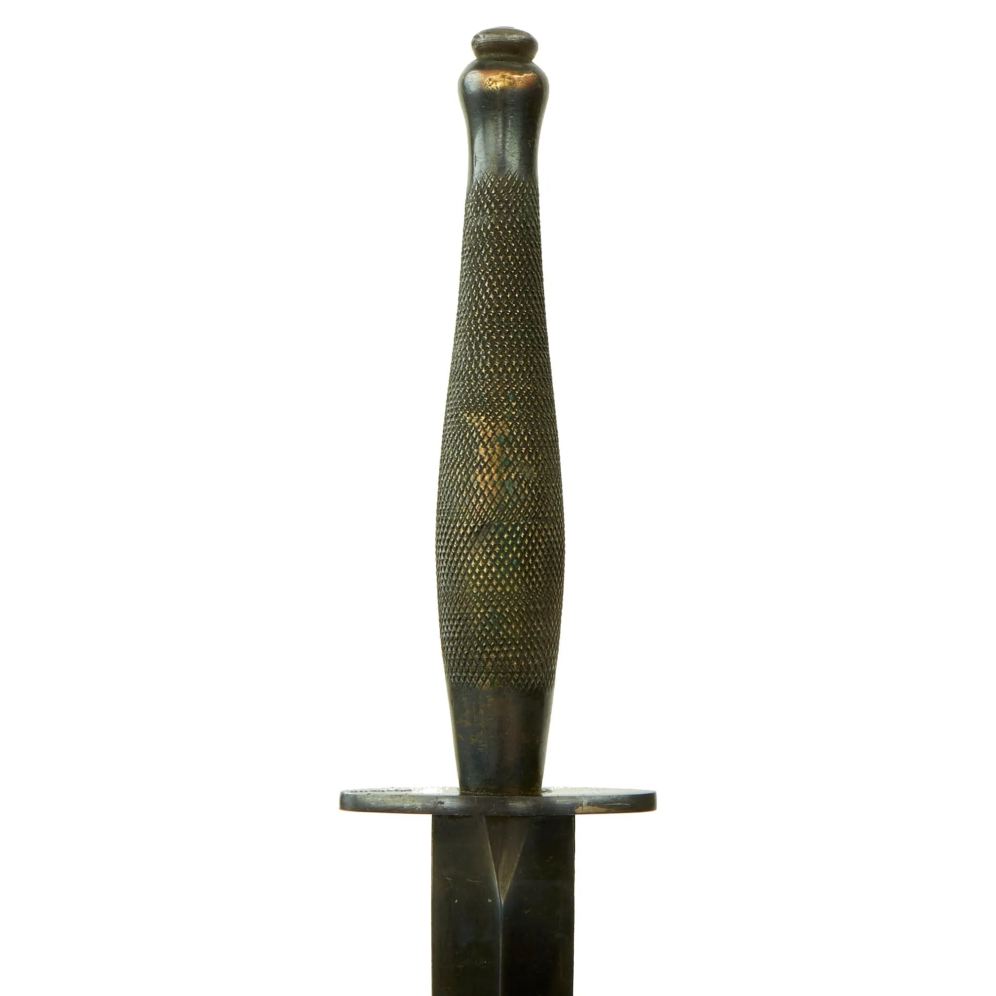 Original British WWII Second Pattern B2 Marked Fairbairn-Sykes Fighting Knife with Named Scabbard