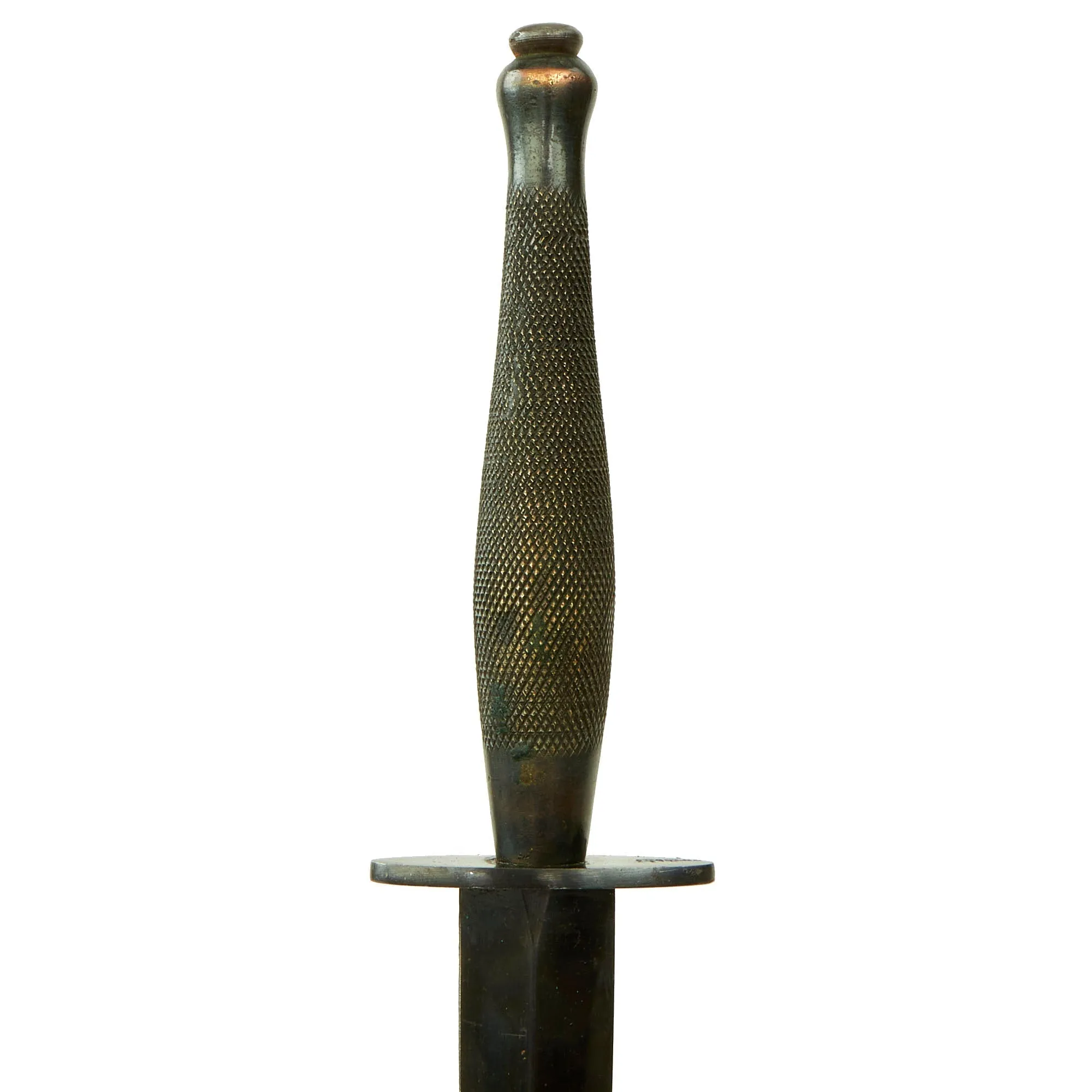 Original British WWII Second Pattern B2 Marked Fairbairn-Sykes Fighting Knife with Named Scabbard