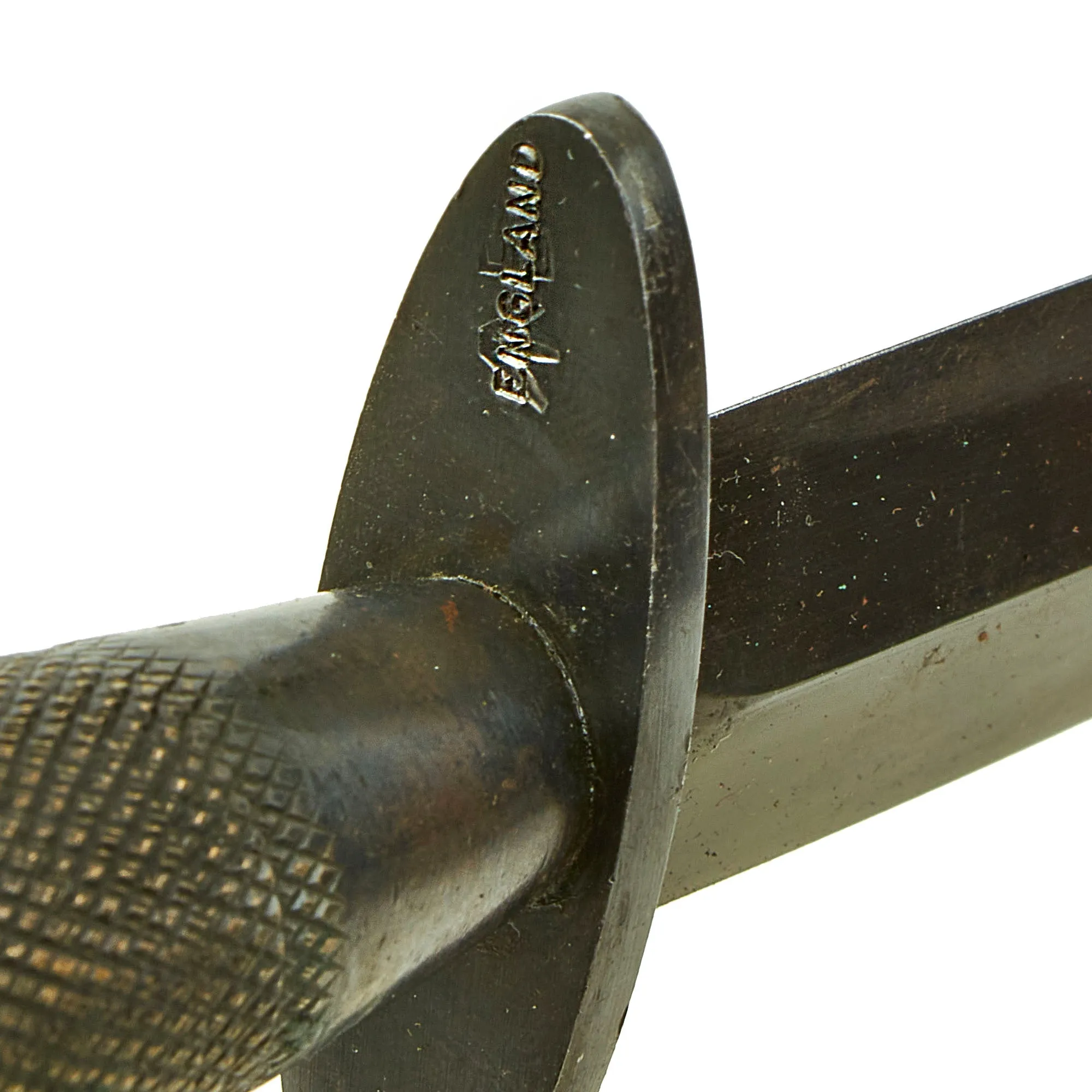 Original British WWII Second Pattern B2 Marked Fairbairn-Sykes Fighting Knife with Named Scabbard