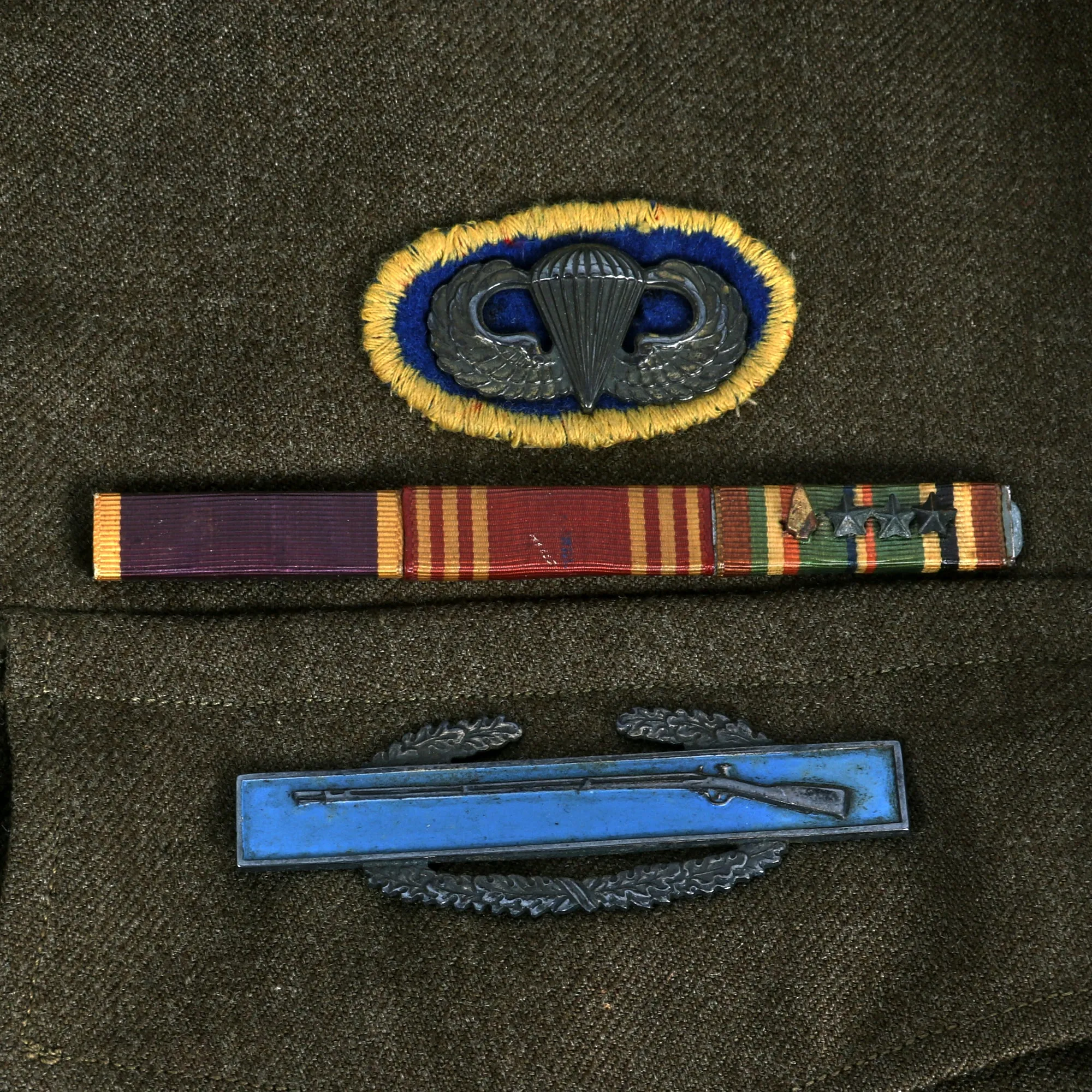 Original U.S. WWII 504th Parachute Infantry Regiment Ike Jacket with Overseas Cap - 82nd Airborne Division
