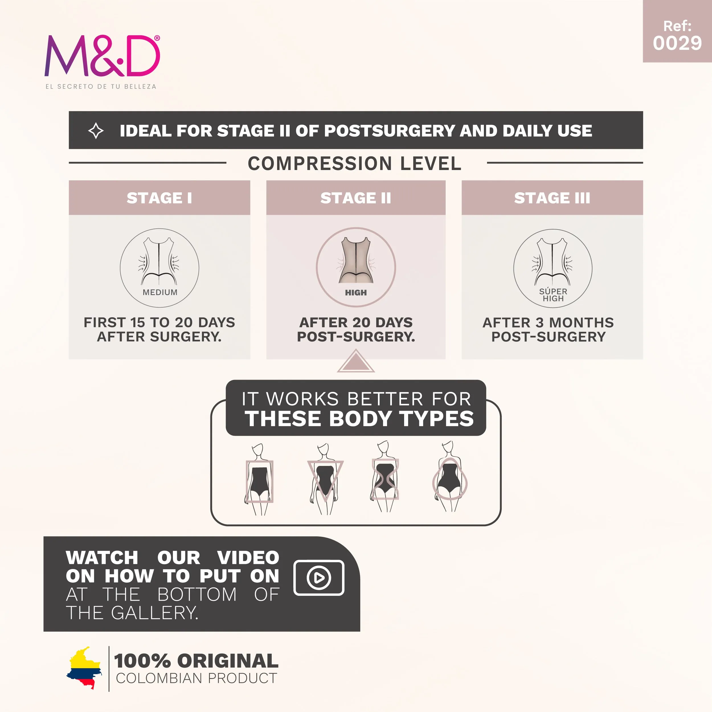 Post Surgery Compression Garments After Liposuction for Women M&D 0029