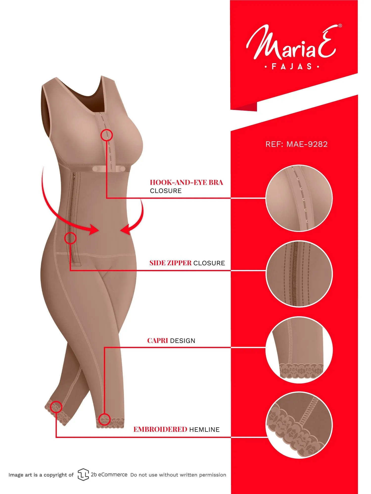 Postpartum Colombian Shapewear Stage 1 Bodysuit with Bra Fajas MaríaE 9282