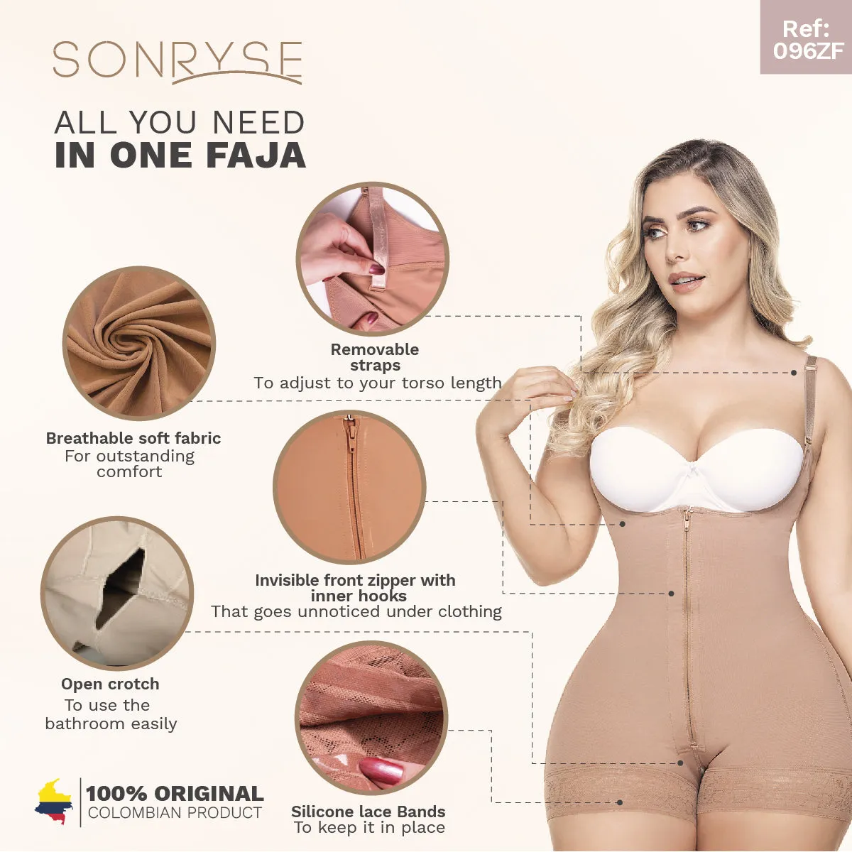 Postpartum Csection Girdle Fajas Colombianas Sonryse 096ZF