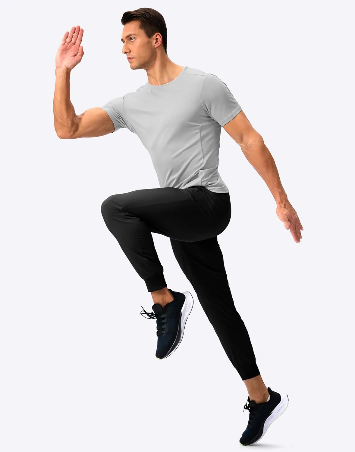 Pudolla Mens Joggers with Zipper Pockets Lightweight Sweatpants Workout Athletic Pants for Gym Running Golf