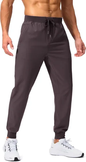 Pudolla Mens Joggers with Zipper Pockets Lightweight Sweatpants Workout Athletic Pants for Gym Running Golf