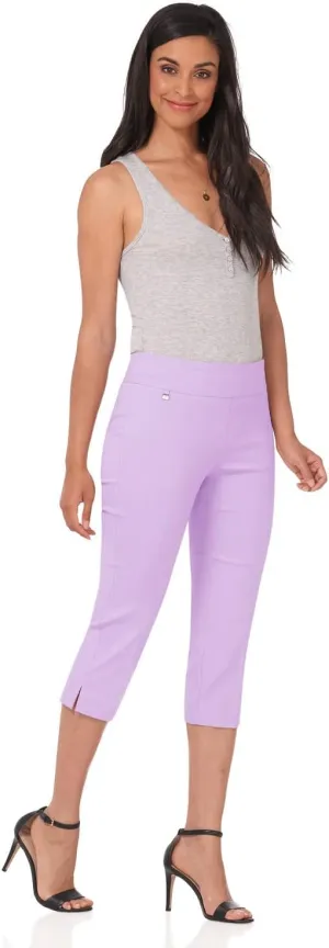 Rekucci Women's Straight Leg Comfort Capri w/Tummy Control and Secret Pocket