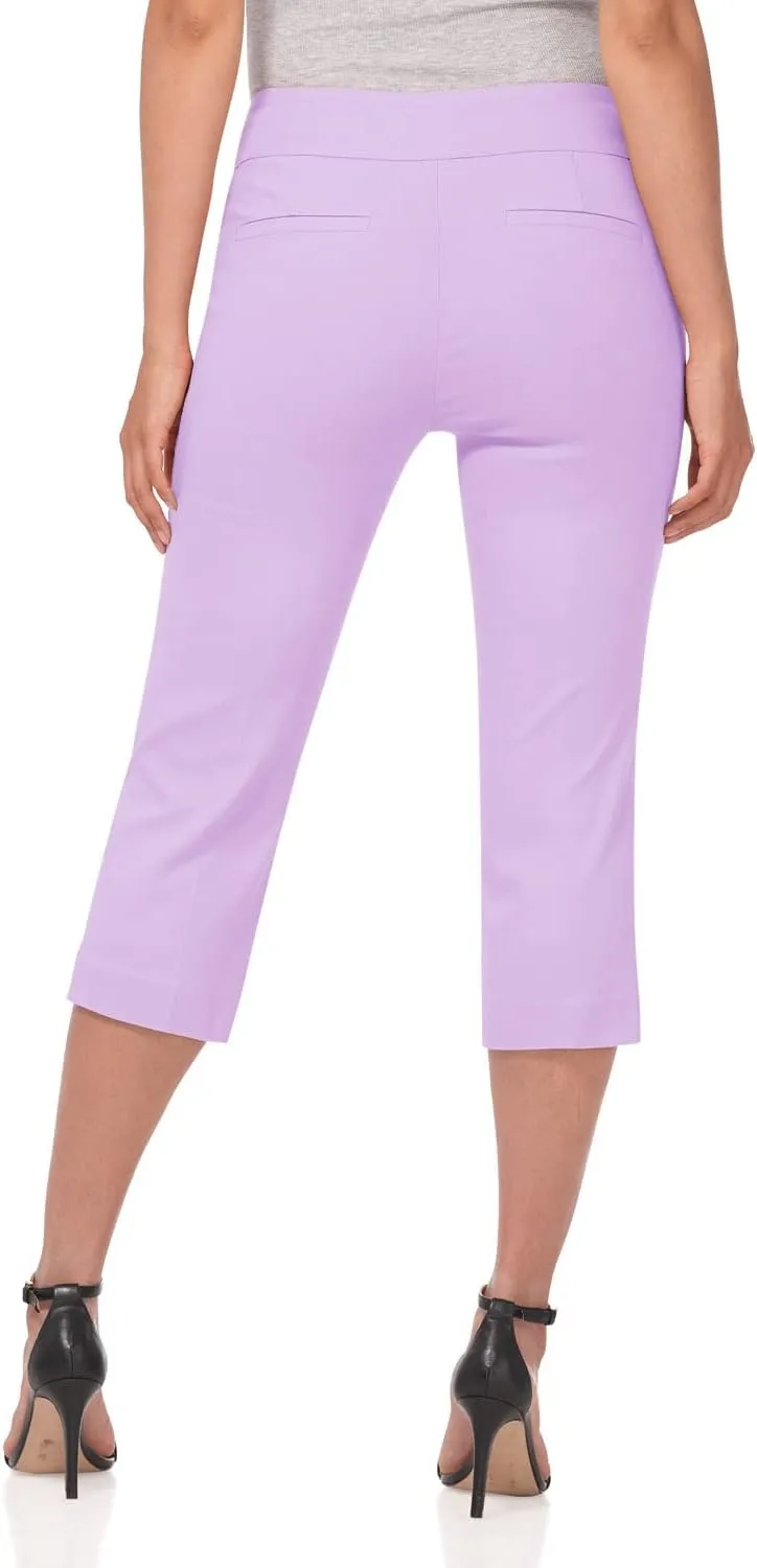 Rekucci Women's Straight Leg Comfort Capri w/Tummy Control and Secret Pocket