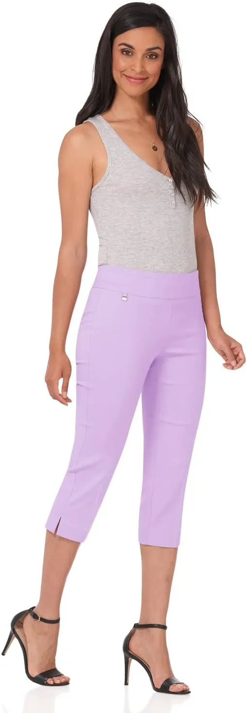 Rekucci Women's Straight Leg Comfort Capri w/Tummy Control and Secret Pocket